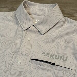 KUIU Mesa Men's S Performance Button Shirt Gray Vented UPF 50 Anti Odor Wicking